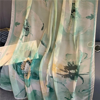 Light Luxury Artificial Silk Talma Yousoft Scarf Women's Large Size Pattern Commuter